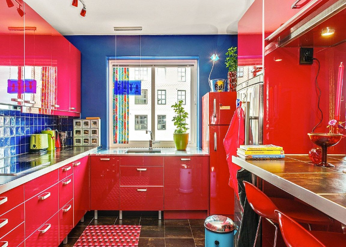 Blue and Red with Black