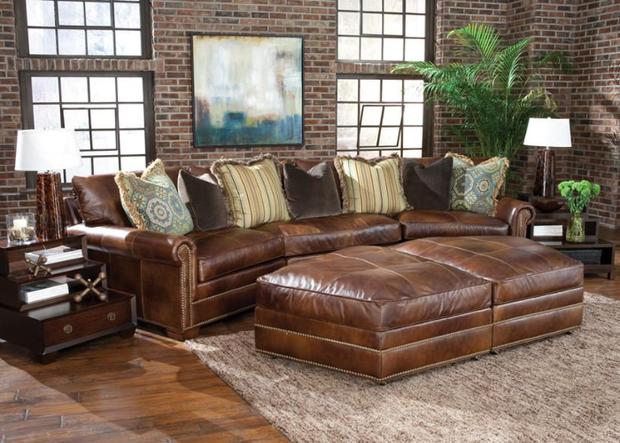 Brown Leather Sectional Sofa