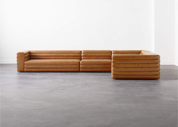 CB2 Strato 4-Piece Leather Sectional Sofa